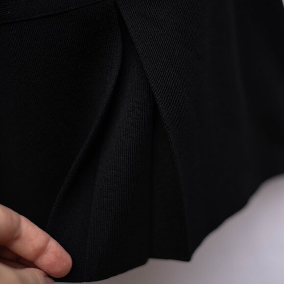 Misook Petite XS Black Knit Skirt Suit 2 Pc One Button Blazer Goth Minimalist - Picture 12 of 16